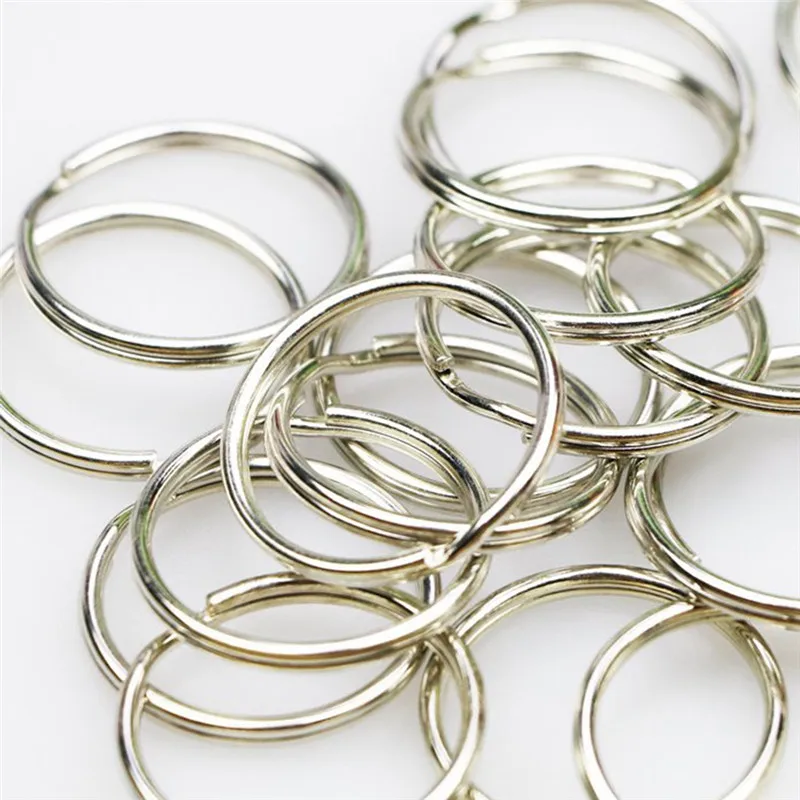 25mm Bulk 50pcs Metal Key Holder Split Rings Keyring Keychain Keyfob