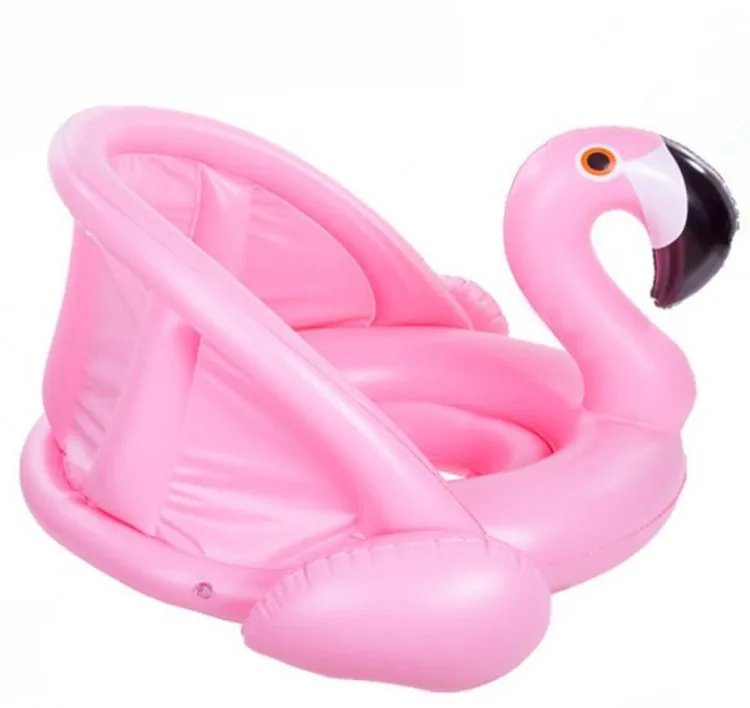 

Inflatable Circle Baby Flamingo Float Swimming Ring Inflatable Sunshade Swimming Ring Safety Seat Water Toy Baby Circle