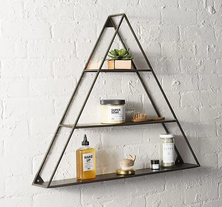 On the wall shelf. Iron art living room a word partition shelf wall hanging wall bookshelf..081