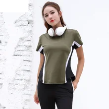 Женские футболки с коротким рукавом для бега фитнес-Йога футболки дышащие тренировочные беговые топы Спортивная одежда быстросохнущая