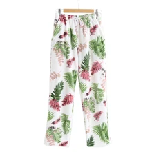 Фланелевые Пижамные брюки Fresh leaves женские длинные штаны коралловые бархатные зимние утепленные женские пижамные штаны