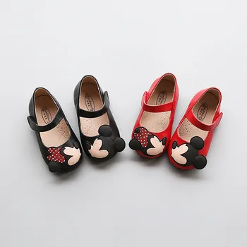 

Princess shoe 2020 Cartoon Micky Girls Children Genuine leather Single Shoes for Toddlers Kids Bambi Kid's Footwear bambi Shoes