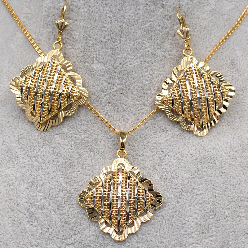

ZEADear Jewelry Fashion Jewelry 2019 Big Earrings Pendant Necklace Jewelry Set For Women Square Hollow For Party Geometric