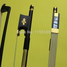 6 шт. Черный углеродного волокна скрипки Лук 4/4 размер Новые белые конские волосы Профессиональный лук скрипки части