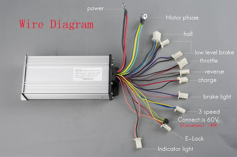 Perfect Sidofo Electric With Controller 2000W 48V 60V Ebike Brushless Motor Escooter  Controller 15 Mosfet Bicycle BLDC Reverse 3 Speed 0