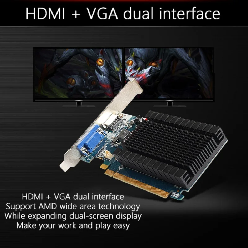 Yeston Radeon R5 230 GPU 1 ГБ GDDR3 64 бит игровой настольный компьютер ПК видеокарты Поддержка