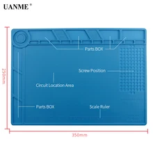 S140 35x25cm Heat Insulation Silicone Pad Desk Mat Maintenance Platform With Magnetic Section For BGA Sold Stationering Repair S140 35x25cm Heat Insulation Silicone Pad Desk Mat Maintenance Platform With Magnetic Section For BGA Sold Stationering Repair