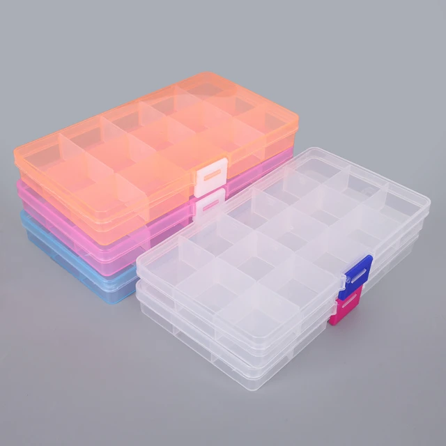 Plastic Storage Boxes 15 Slots Adjustable Packaging Transparent Tool Case  Craft Organizer Box Jewelry Accessories - Jewelry Packaging & Display -  AliExpress