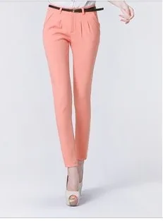 2015 summer roll up hem fashion pants plus size women casual pants