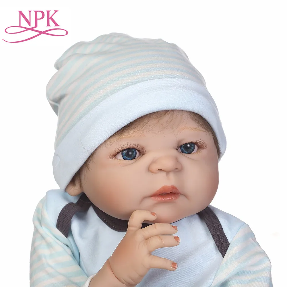 

NPK Boy Baby Dolls Real Baby Alive Silicone Reborn Dolls 22'' Newborn Full Vinyl Body Bebe Infant Clothes Kids Playmates Toys