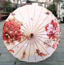 Parapluie chinois fengshui pour femmes, accessoire de danse en soie, Poney japonais, décoratif en bambou, en papier à l'huile, parasol