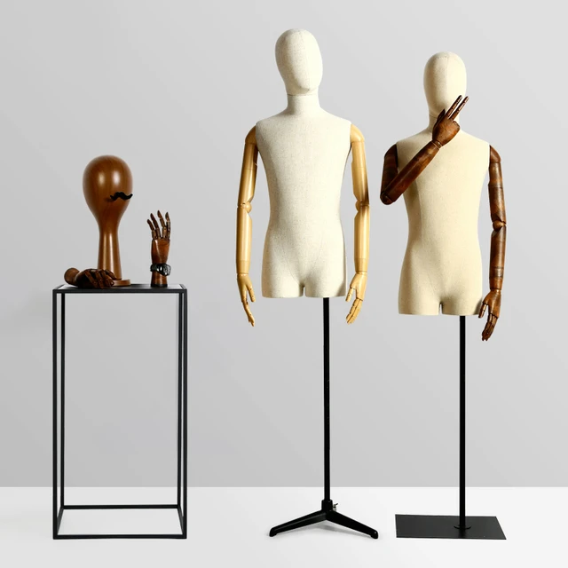 Male mannequins Linen fabric for fashion dress Upper Body mannequin