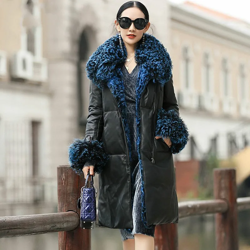 Осенне-зимнее пальто женская одежда шерстяная подкладка натуральная куртка из овечьей кожи пальто корейские винтажные женские топы ZT3410