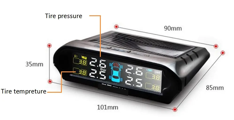Солнечный TPMS легко для установки бар и Psi блок давления опционально с внутренним