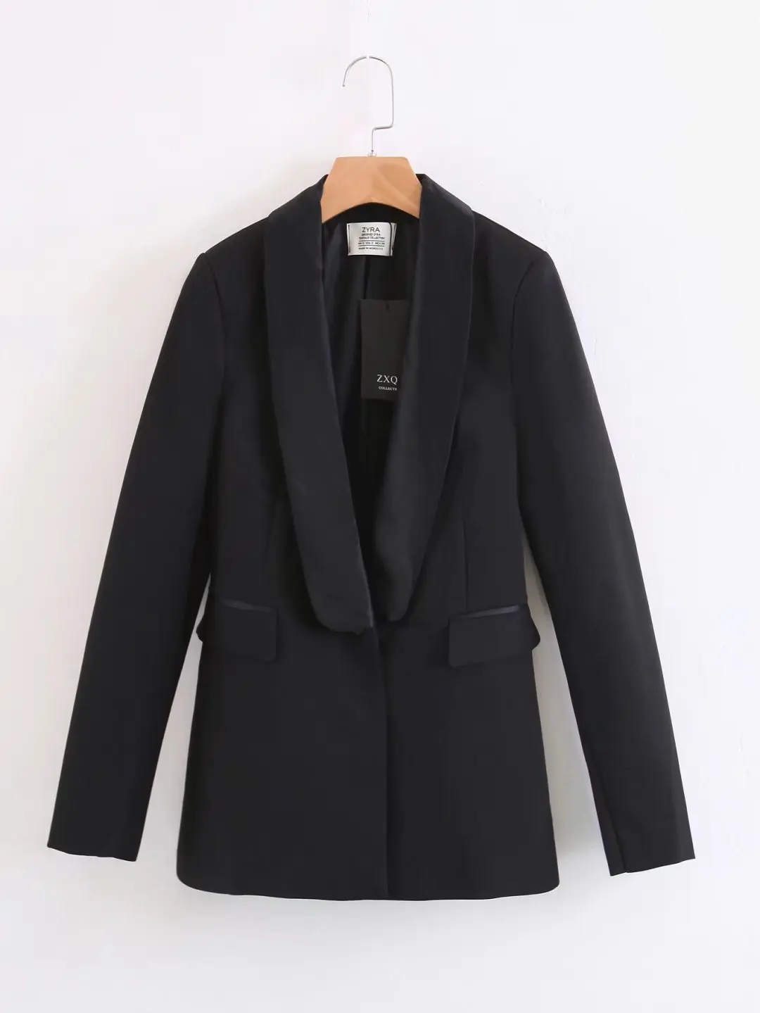 Новинка, Женский блейзер, черный, на одной пуговице, офисный Блейзер, с длинным рукавом, костюм, куртка, для работы, пальто, верхняя одежда