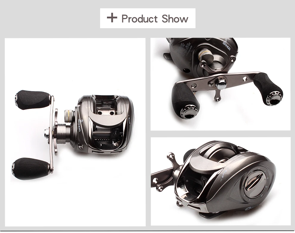 Ruke Fishing Reel Casting Reel Gear Ratio 5.1:1 Aluminum Spool Magnetic Brake Bearing 5+1 EVA Knob 218g Max Drag 4.5KG