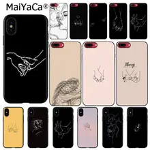 MaiYaCa Minimalist line couple hand Love Phone case For iphone 11 Pro 11Pro Max X XS MAX 6 6S 7 7plus 8 8Plus 5 5S XR