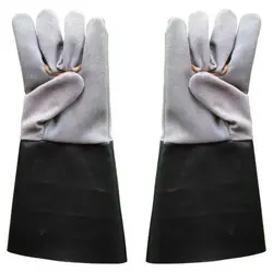 5 пара/лот электросварки перчатки безопасности рабочих перчаток 14 "кожи электрика защиты Перчатки Нескользящие утолщаются прочный GST010