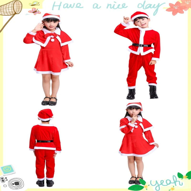 Christmas Dress for Girls Clothes Set Christmas Costume Gold Velvet Costume 3PCS Baby Boy Girl Clothes Set Princess