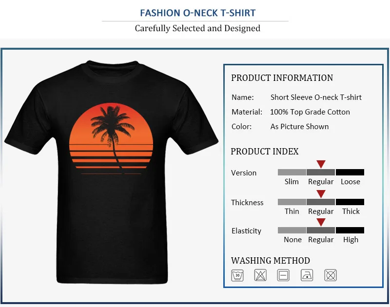 Male Tops Shirt sunset palm tree 2018 Discount Design T Shirt 100% Cotton Short Sleeve Normal Tee Shirts Crew Neck sunset palm tree
