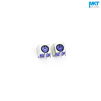 

100Pcs Purple Female 6 Pins PS/2 PS 2 PCB Socket Jack Connector