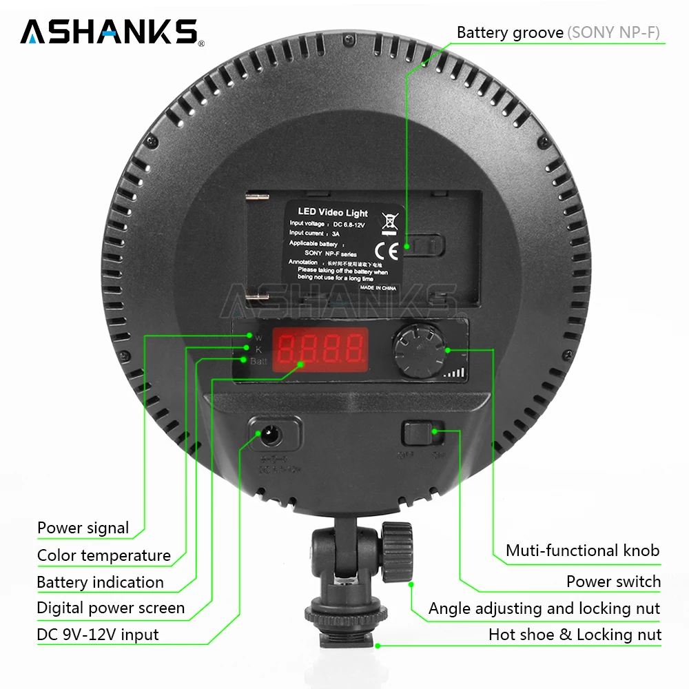ASHANKS, светодиодный светильник для фотосъемки, ультра тонкий ЖК-дисплей, диммер 3200/5600K DSLR, студийный светильник, лампа, панель для камеры DV видеокамеры
