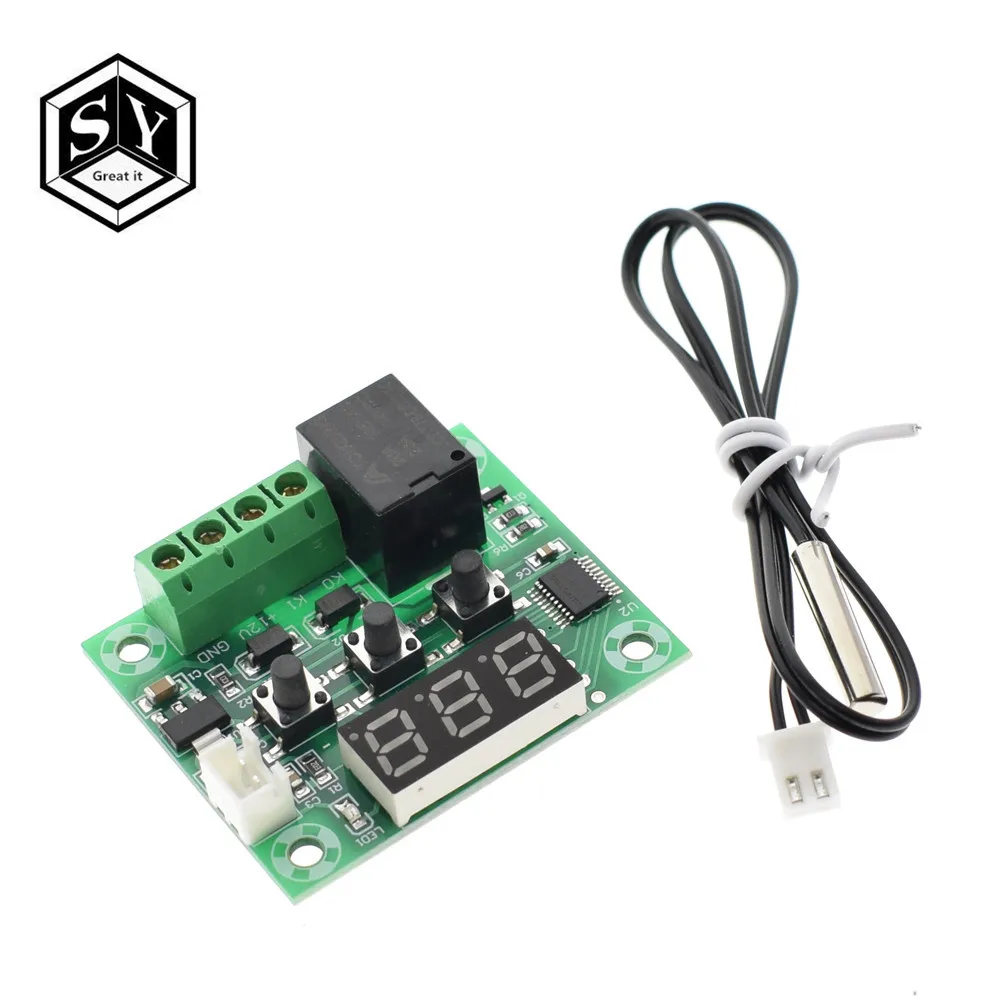 

W1209WK W1209 DC 12V LED Digital Thermostat Temperature Control Thermometer Thermo Controller Switch Module + NTC Sensor