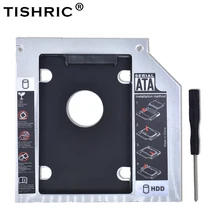 TISHRIC для ноутбука ODD 2," SSD Optibay алюминиевый Универсальный 2-ой HDD Caddy 9,5 мм SATA 3,0 Чехол-коробка корпус
