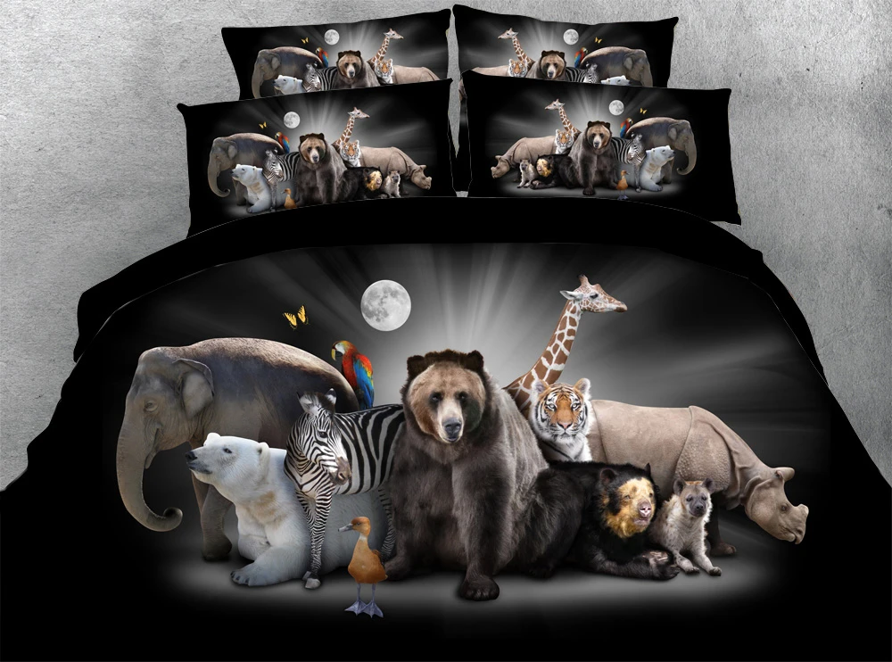 vliegtuigen Klassiek last JF 033 Wilde Dieren En Vogel Print 4 Pcs Kinderen Dekbedovertrek Set Voor  Jongen Olifant Giraffe Polar Bear Tiger Gedrukt beddengoed Sets|kids quilt  cover set|tiger print bedding setbedding set - AliExpress