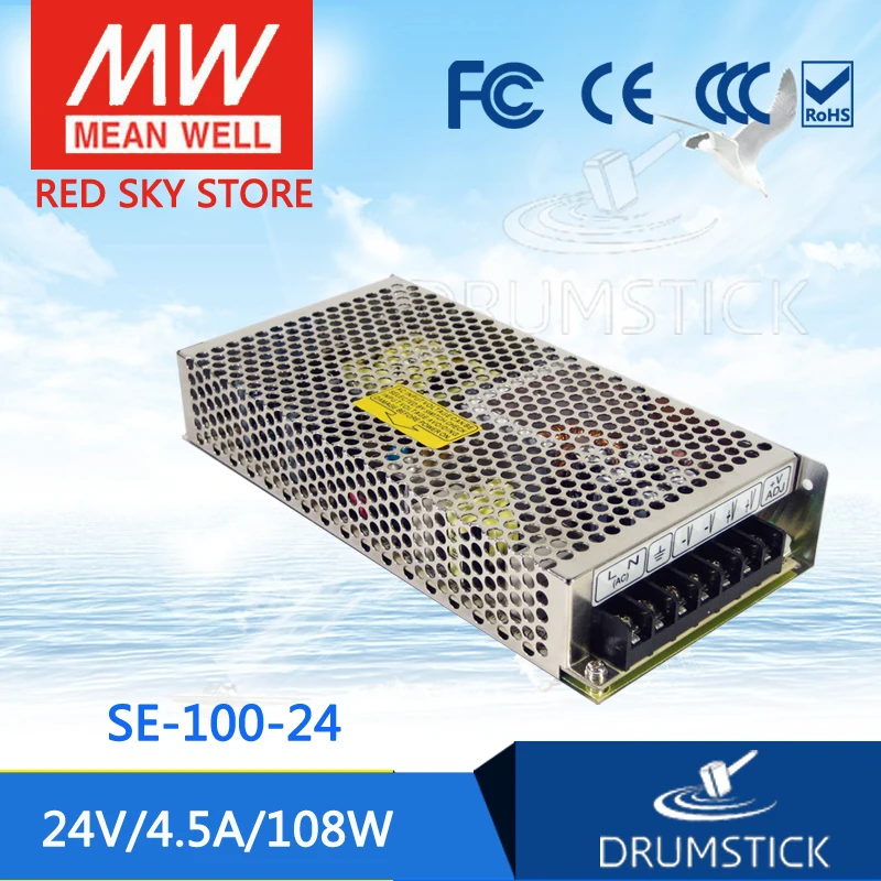 100% Original MEAN WELL SE-100-24 24V 4.5A meanwell SE-100 24V 108W Single Output Switching Power Supply ot8008 100
