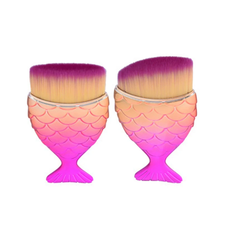 

Single Mermaid Fish Tail Makeup Brush Big Contour Concealer Cosmetics Powder Brushes Flat Head Blush Blending Make Up Brush Tool