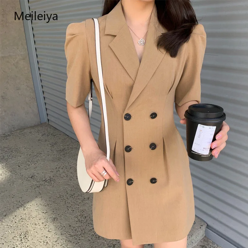 

2019 Summer New Custom Women's Net Red with The V-neck Dress Korean Drama Came Out of The Heroine Waist Suit Dress