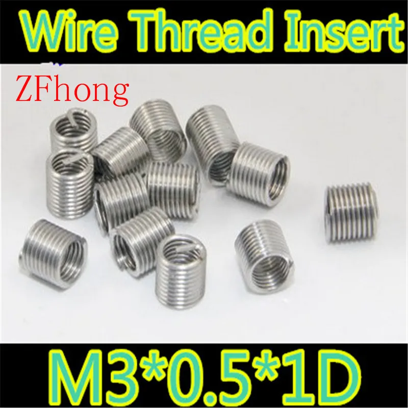 100pcs M3*1D m3 Wire Thread Insert Stainless steel m3 screw bushing