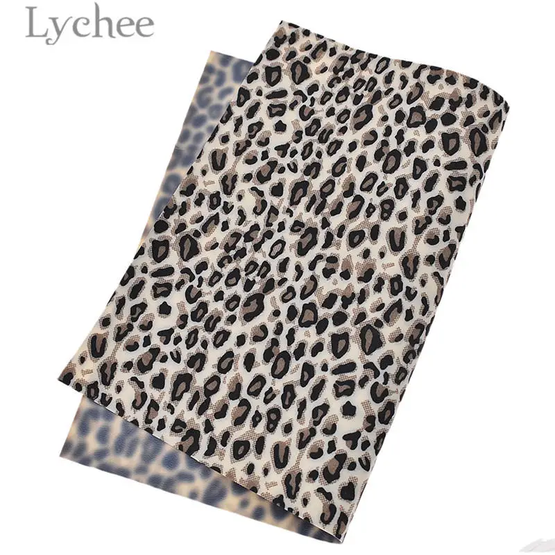 Личи 1 шт. А4 леопардовая Печать искусственная кожа ткань высокое качество Синтетическая Кожа DIY материал для одежды сумки ремни - Цвет: 2