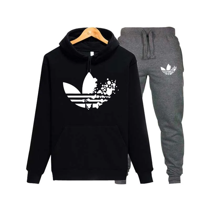 

2019 new brand sportswear fashion A DI men's / women's sportswear two-piece cotton comfortable hoodie + pants sports suit