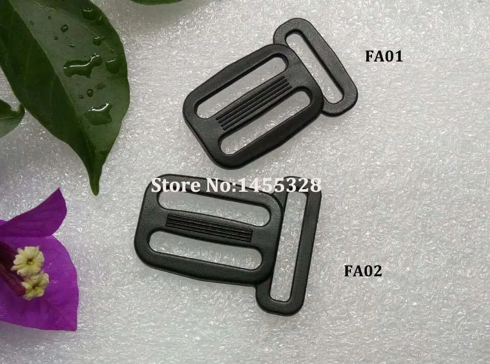 Wholesale 25mm 1inch 100pcs black adjustable buckles Tri Glide slider