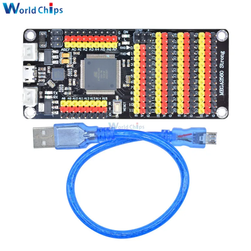 Дм сильная серия ATMEGA16U2 ATMEGA2560 микроконтроллер модуль расширения программируемая плата для Arduino MEGA2560 R3 с USB кабелем