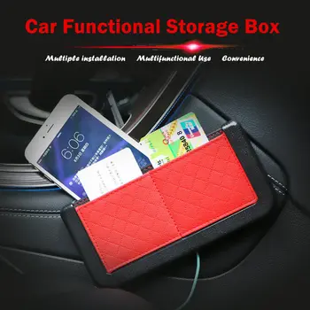 

Car Styling Auto Functional 4 Colors Leather Storage Container Bags Box Convenient Carrying Pocket Phone Holder Organizers