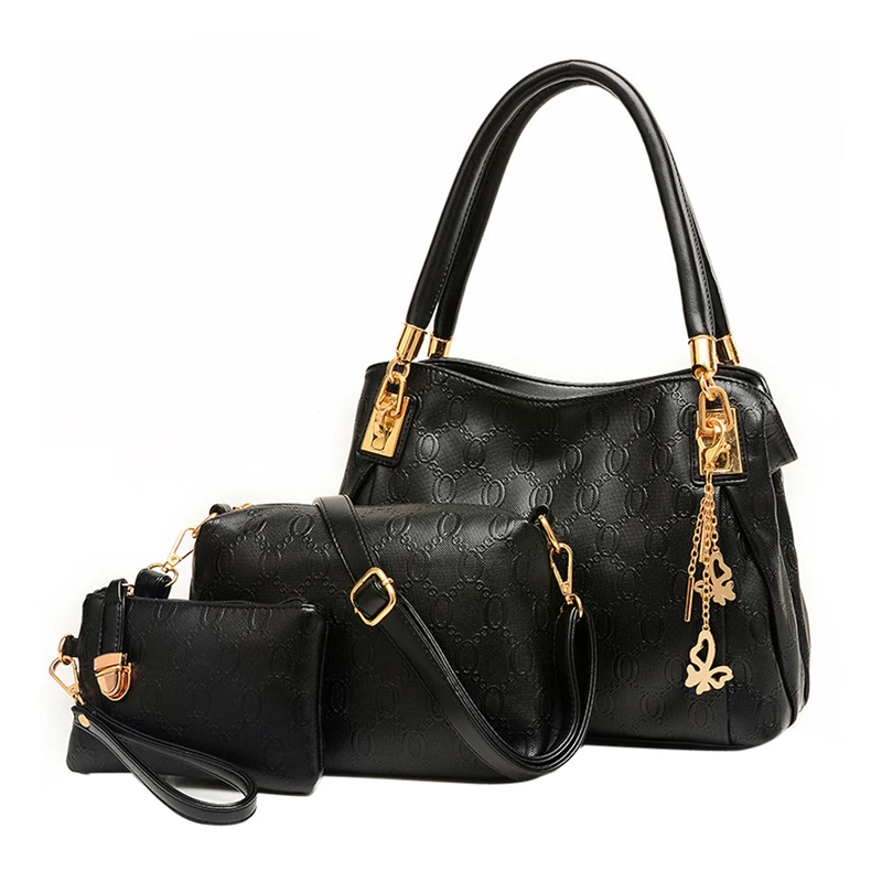 

3 PCS/Set Women Bag Crocodile Pattern PU Leather HandbagsComposite Bag Women Messenger Bags Shoulder Handbag Purse Wallet