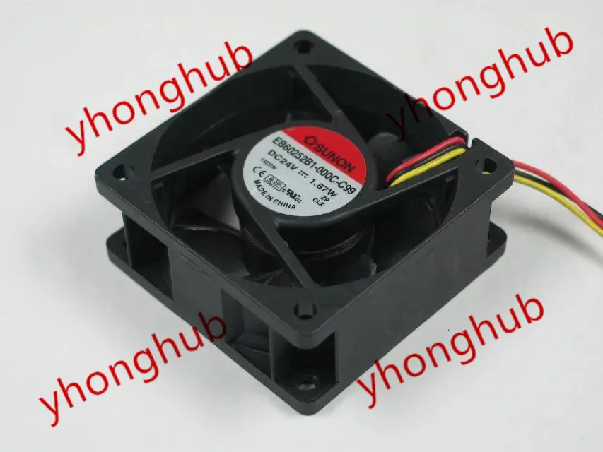 

Free Shipping For SUNON EB60252B1-000C-C99 DC 24V 1.87W 3-wire 3-pin 60x60x25mm Server Square fan