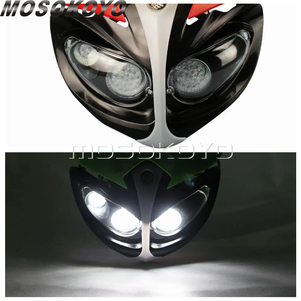 Передняя фара для мотоцикла красная мотокросса Yamaha Suzuki Kawasaki Honda XR CRF CRM FMX 250 450 200 650|