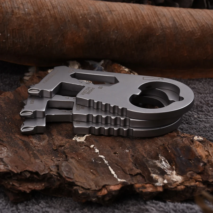 Полный Нержавеющая сталь брелок Multi Tool EDC комплект Карабин брелок клип серебро Пеший Туризм Восхождение открывалки Открытый Инструменты