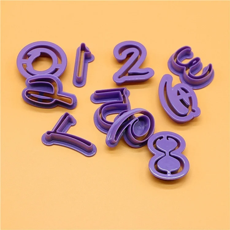 40Pcs Alphabet Number Character Letter Cookie Cutter Fondant Cake Biscuit Baking Mould DIY Cake Decorating Tools with Handle