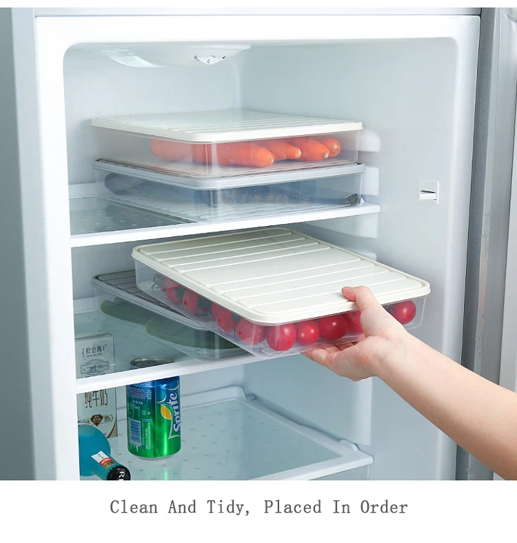 Прозрачная коробка для хранения еды на холодильник, кухонная коробка с крышкой, отделочная коробка, пластиковая упаковка для еды, органайзер для овощей