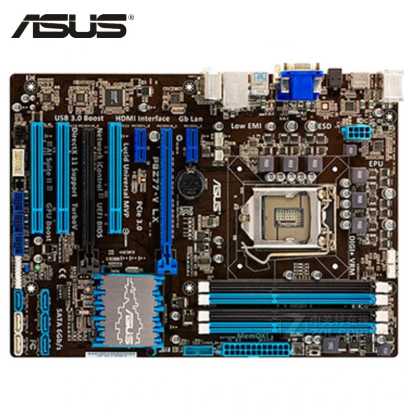 Материнская плата ASUS P8Z77 V LX LGA 1155 DDR3 32 ГБ для Intel Z77 настольная системная SATA III PCI E X16
