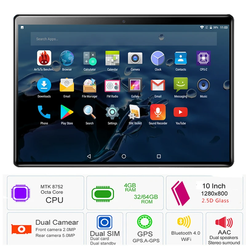 2022 New Google Play Android 7 0 OS 10 inch tablet Octa 