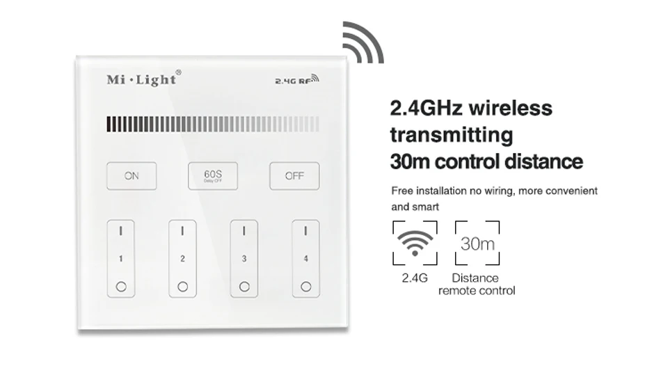 Mi light Сенсорная панель контроллер AC DC 15A умный сенсорный экран переключатель диммер для одного цвета RGBW RGB CCT Светодиодная лента-лампа