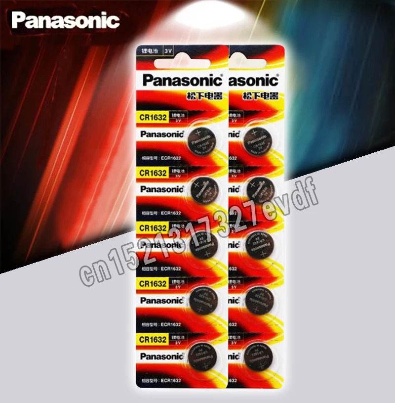 

10PCA Panasonic cr1632 button cell coin battery 3v watch remote control car keys DL1632 ECR1632 GPCE1632 lithium battery