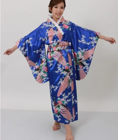 Hot selling Japanese Women's Silk Satin Kimono Evening Dress Yukata ...