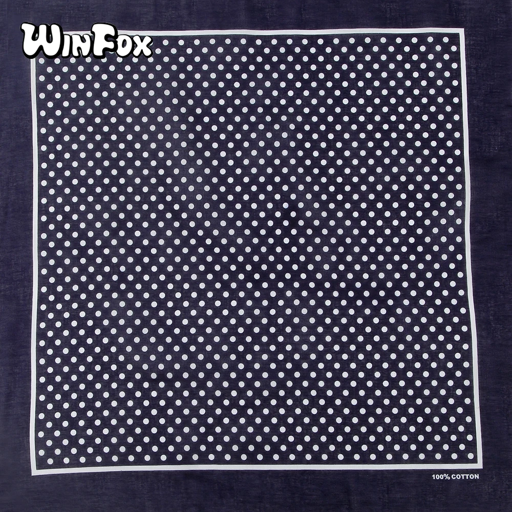 

Winfox 55*55cm Cotton Black Navy Red Dot Print Kerchief Neck Scarf Women Bandana Foulard Square Handkerchief Female Wraps